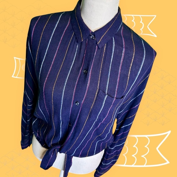 Rails ‘Rylan’ Striped Navy Blue Women's Top in “Santiago Stripe” Size Small - Picture 14 of 14